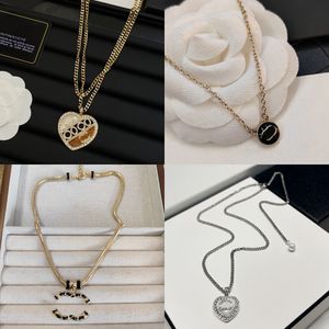 Fashion Designer Necklace 18k Gold Plated Silver Pendant High-end Copper Brand Letter Exquisite Link Chain Necklaces Christmas Wedding Jewelry Gift