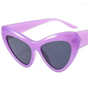 Sunglasses Fashion Women Candy Color Sun Glasse Cat Eye Anti-UV Spectacles Oversize Frame Eyeglasses Ornamental 4 Colors