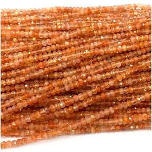 Pietre preziose sciolte Veemake Sanidine Orange Gold Sunstone Perline Rondelle sfaccettate Design di gioielli Realizzazione di braccialetti fai-da-te in cristallo naturale