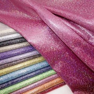 Fabric and Sewing 150cm Wide Glitter Laser Polyester Fabric Iridescent Holographic Wedding Party Background Doll Clothing Decor Material DIY 231130