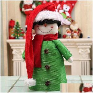 Noel Süslemeleri Yıl Kapak Partisi Noel Baba ADT ve Çocuklar İçin Uzun Peluş Xmas Kostüm Tarzı Kapakları Şapkalar Dekor1 Dal Deliv Dhsql