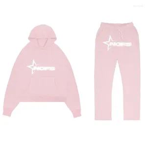 Herrbyxor 2023 American Hip-Hop NOFS Letter Tryckta hoodies för män och kvinnor Y2K Harajuku Gothic Sports Two-Piece Street Wear