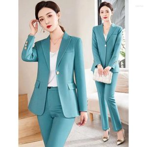 Calças femininas de duas peças terno de negócios estilo executivo feminino formal departamento de vendas 4S el gerente roupas de trabalho