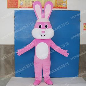 2024 Performance Pink Rabbit Mascot Costumes Cartoon Carnival Hallowen Performance Unisex Fancy Games Outfit Outdoor Advertising Outfit Suit