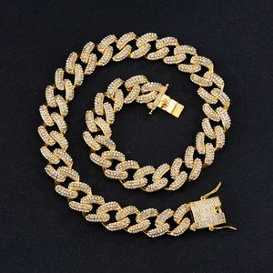 Designer halsband kubansk länk smycken ljus lyxhalsband hiphop smycken 19mm djärv legering halsband special hip hop halsband män smycken