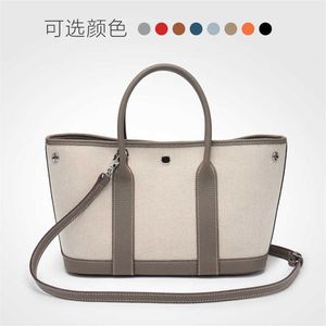 أكياس Crossbody Designer Top Layer Cowwhide Women's Canvas Garden Garden Party Messenger كتف واحد H326V