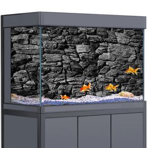 Coral Aquarium Tło 3D Marmurowy czarny kamienny skalna ściana tapeta tapeta akwaria gadów Hability Terrarium Dekoracje PVC krajobraz 231201