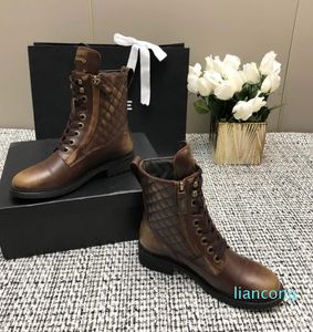 2023 Boots ankle lace Up Shoes Channel Winter Creadaged Vintage