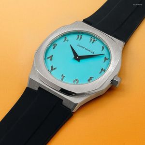 Zegarek na rękę luksusowe męskie zegarek 40 mm moda zegarków Wschodnia arabska cyfr cyfrowy kwarc Japonia 20235 Ruch zegarowe Daniel Gorman