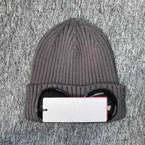 Cp chapéus 2 tampas de lente óculos óculos gorros homens chapéus de malha crânio empresa ao ar livre mulheres uniesex inverno gorro preto cinza gorros 2023 sqby