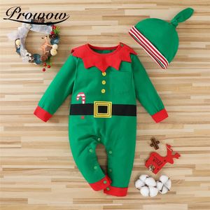 Rompers Prowow Santa Claus kläder för Borns Jumpsuits Baby Christmas Costume Långärmad baby's Rompers Kids Toddler Boys Clothing 231130