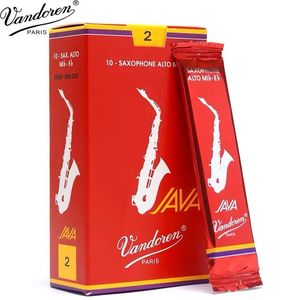 Palhetas originais vandoren java alto sax, caixa vermelha/eb alto saxofone jazz sax palhetas 2.5 #3.0 # caixa de 10 acessórios para instrumentos