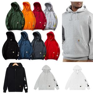 Carhart Tasarımcı Erkek Hoodie Sweatshirts hırka klasik mektup baskısı sokak kıyafeti gevşek büyüklükte kazak vintage ceket uzun kollu kapüşonlu carharttlys