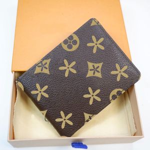 M60895 Designers Titular de Cartão Mulheres Mens Múltipla Carteira Luxurys Slots de Cartão de Crédito Moeda Bolsas Brown Flower Key Bolsa Top Quality Carteiras de Couro Cardholder com caixa