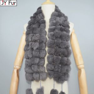 Scarves Winter Women Genuine Fur Scarf Real Rex Rabbit fur Balls Scarves Russian Cute Female Fashion Warm Fur Scarf Colourful 231201