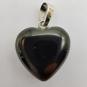 Pendant Necklaces Black Agate Stone Heart Lucky Jewelry For Woman Gift S3031