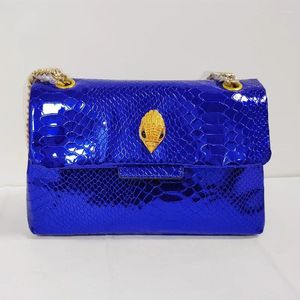 Sacos de ombro chegada verão brilhante cobra padrão espelho bolsa cores brilhantes bolsa corpo cruz saco textura pele cobra