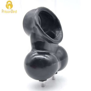 New CHASTE BIRD Electric Male penis scrotum Ring Sleeve Cock Cage cockrings delay Sexy Toys for Men Ring Hammer Ball Stretcher A326