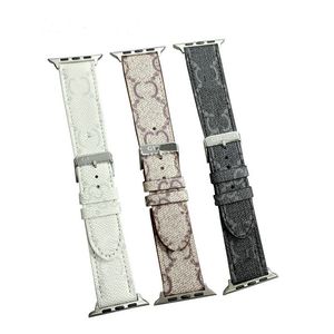 Luxury Brand Leather Apple Watch Band 38 40 41 42 44 45 49 MM Nya klockor Rempland för IWATCH 8 7 6 5 4 SE Ultra 2 Designer Fashion Armband Watchband Armband