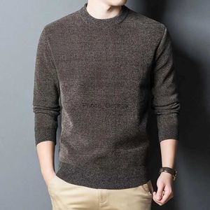 Męskie swetry wygodne męskie sweter grube dzianinowy sweter męski okrągły szyję długie rękawy swobodny pulower do domowego biura dla menlf231114l2402