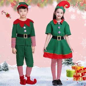 Abiti coordinati per la famiglia Costume da elfo di Natale per la famiglia Ragazzo Ragazza Gioco di ruolo Vestito da Babbo Natale Prestazioni per feste Abbigliamento fantasia Bambini Vestiti genitore-figlio 231130