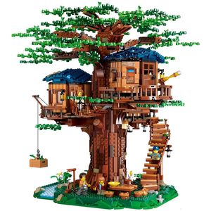 クリスマスおもちゃのサプライズブランドMoc Tree House The Time Room Building Blocks Creative Citives Street Toys for Kids Christmas Gifts 231129