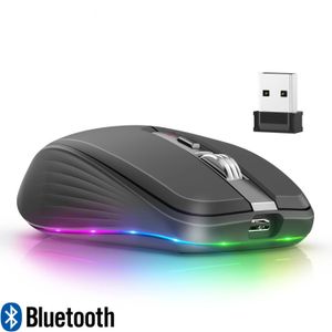 Combo tastiera e mouse Dual Mode ricaricabile Wireless Bluetooth 2 4G RGB Mute per Windows Mac IOS Android Laptop Tablet Phone PC 231130