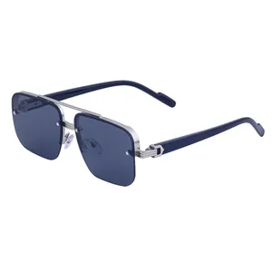 Sonnenbrille Vintage Metal Randless für Männer Frauen Square Sonnenbrille in Luxusdesigner rahmenloser Sonnenbrille Männliche Modetöne