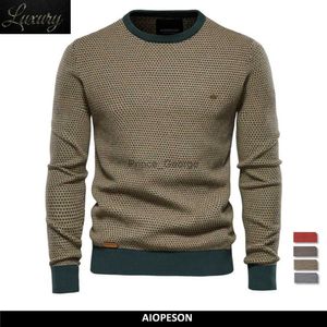 Męskie swetry bawełniane splicowane pullover SWEATER MĘŻCZYZNA SWOJA SWOJA WŁASKA O WYKORZYSTAJ SYKTUALNOŚĆ S FORLF231114L2402