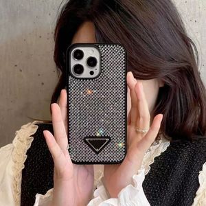 Luxurys Glitter Jeweled Phone Cases com padrão de designer para iPhone 14 15 Pro Max 14Plus 13 12 11 XR Fashion Bling Sparkling Rhinestone Diamond Designs