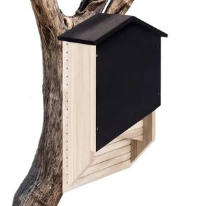 Клетки для птиц снаружи, домик для летучих мышей, деревянная среда обитания, подвесной ящик, уличный деревянный декор, гнездо для укрытия на зиму 231201