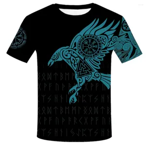T-shirt da uomo 2023 moda estiva camicia da tatuaggio vichinga uomo Odin 3D stampato divertente T-shirt Harajuku casual streetwear top