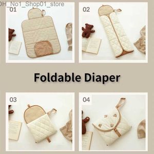 Changing Pads Covers Change Mat Baby Waterproof Diaper Portable Baby Changing Table Reusable Washable Diapering Pad Nursery Newborn Foldable Mattress Q231202