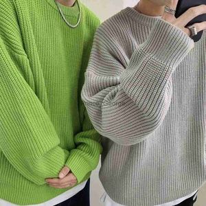 Męskie swetry swetry mężczyźni CREWNECK PURE KOLOR KNITED SWARES AUTUMN Casual Pullover Streetwear Podstawowy kolor SWEAT MALEFT231114L2402