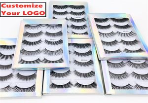 5D Faux Mink Lashes 5 Pairs False Eyelashes Thick Long Stereo Fluffy Fake Eye Lash Makeup Eyelash Extensions with Tweezers Beauty Kit In Packaging Box2819334