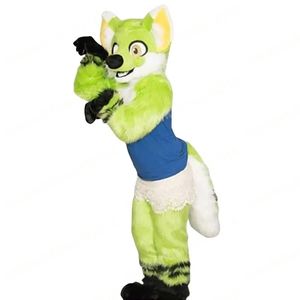 2024 desempenho verde husky cão mascote trajes dos desenhos animados carnaval halloween desempenho unisex fantasia jogos roupa publicidade ao ar livre terno terno