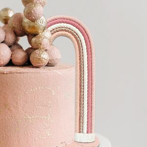 Kakverktyg lång regnbåge tårta topper handgjorda flätade tårta dekorationer för hem boho bröllop baby shower flickor pojkar födelsedagsfest leveranser 231130