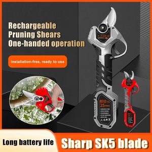 Beskärningsverktyg Electric Pruning Shears 25mm skärdiameter SHARP BLADE Lätt trådlös Pruner Handhållen Power Pruner For Gardening Tree 231201