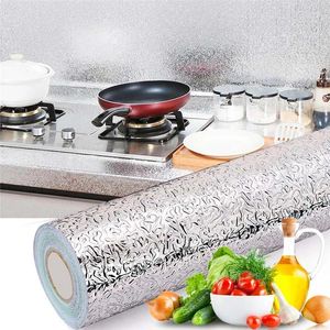 Wall Stickers Multi Kitchen Oil-proof Waterproof Aluminum Foil Stove Cabinet Cupboard Self-Adhesive Sticker DIY Wallpaper