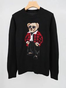 Designer Mens Winter Sweaters Pullover Man Bear Sweaters Ralph Long Sleeve Sweater Ralphs Laurence Sweater Casual Print Laurens High Street Embroidery Top 8752