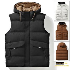 Gilet da uomo 2023 Trendy Gilet imbottito in cotone Gilet termico da uomo Cappotto con cappuccio in pile Addensare Cappotto sportivo Abbigliamento Top