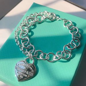 Hot sell Birthday Christmas GiftBlue box TF Classic designer tiff bracelet top double layer heartshaped live Original edition