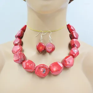 Necklace Earrings Set 22-25MM Truly Huge Natural Red Coral Necklace/earring Set. Please Note. There Are Very Obvious Flaws 20"