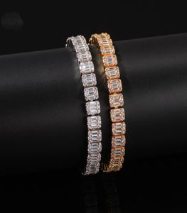 18K Goldsilverblack Gold Cz Buzlu Out Zirkon Tenis Bilezik Hip Hop Kadınlar Erkekler Tek Serçe Rhinestone Takı Hediyeleri5835096