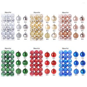 Party Decoration 36Pcs 4Cm Christmas Balls Multi Color Tree Ornaments Ball Xmas Hanging Pendants Home Decor Gift Year