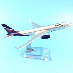 3D Puzzles Alloy Metal Air Aeroflot Russian Airlines Airbus A330 Airways Airplane Model Plane With Stand Aircraft For Kids Toys Gift 231201
