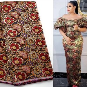 Craft Tools African Tulle Fabrics 5 Yards Satin Print High Quality Brocade Lace Nigerian For Sewing Women Dress F2438 231130