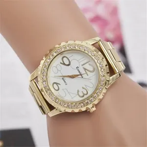 Wristwatches Fashion Luxury Women Watch Stainless Steel Wristwatch Rose Gold/Silver Crystal Casual Quartz Relogio