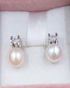 Stud White Gold Lees Classiquees Earrings With Diamomd And Paerl Bear Jewelry 925 Sterling Fits European Jewelry Style Gift 21553 8404769
