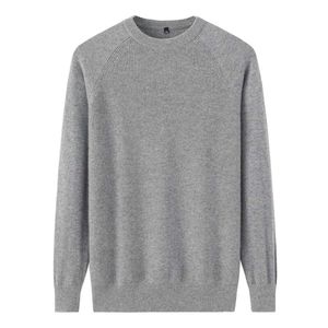 100 Pure Cashmere Sweater Produced In Ordos City, Men's Loose And Thickened Round Neck Sweater, Winter Ingot Needle Cashmere Sweater